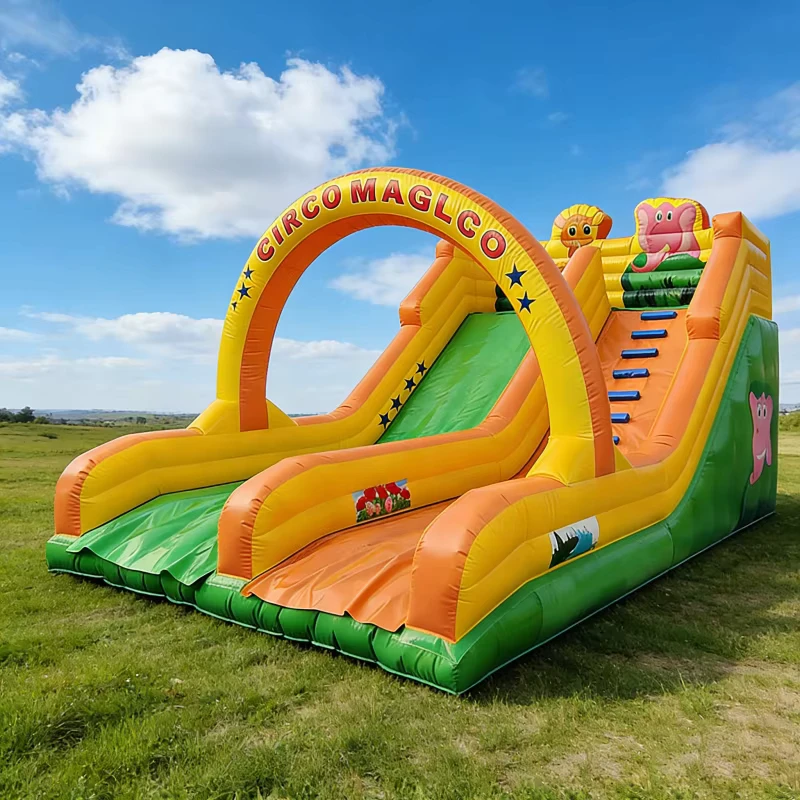 Castello Gonfiabile Commerciale 2 in 1 in PVC Durevole per Parco Giochi Trampolino per Bambini