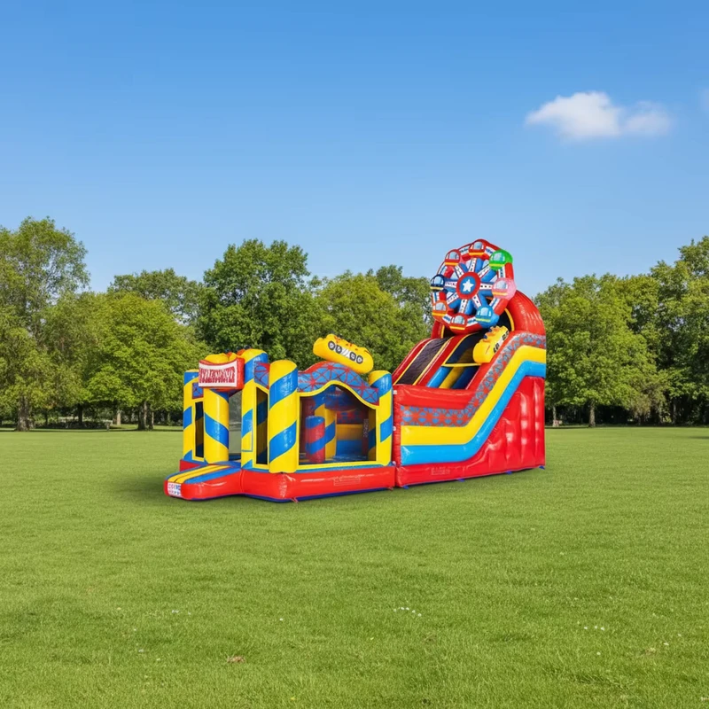 Kommerzielle 4-in-1 Multifunktions Kinder Aufblasbare Hüpfburg Kombination Aufblasbares Sprungschloss Wasserrutsche Pool