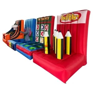 Commercial 4 In 1 Kids Inflatable Carnival Games Set Eco-Friendly PVC Material 5x5m Size for Outdoor Events for Party Rental