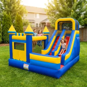 Commercial 6*6*4m Inflatable Bouncy Castle Heavy Duty PVC Slide Combo with Air Blower for Children Party Carnival Rental