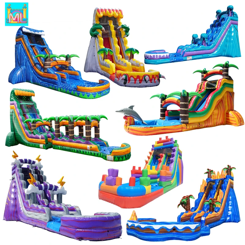 Tobogán Inflable Gigante para Adultos de Exterior con Piscina Castillo Inflable Personalizado para Fiesta en el Jardín