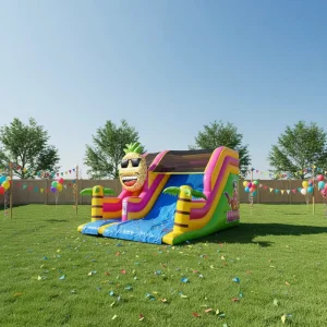 Commercial Adult Outdoor Inflatable Dry Slide Pineapple Air Castle Amusement Park Easy Setup