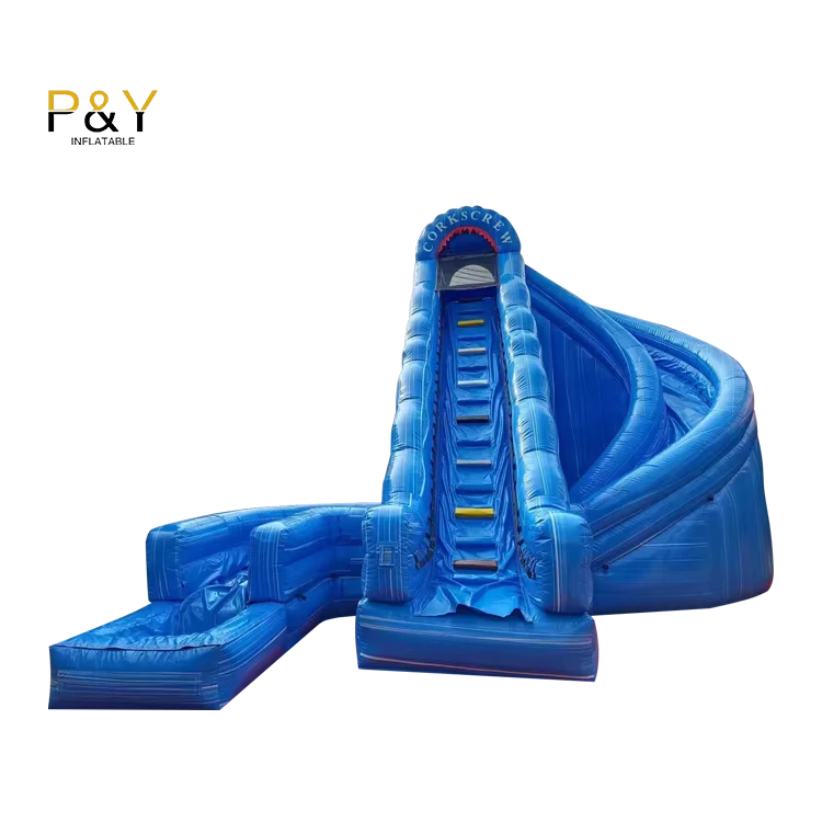 Commercial Adult Tall Large Outdoor PVC Huge Blue Tropical Inflatable Water Slides