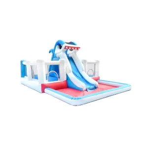 Commercial Adults Giant Bouncy Castle Grade Shark Inflatable Water Slide Park Pool 420D Oxford PVC Tarpaulin EN 71 ASTM F963