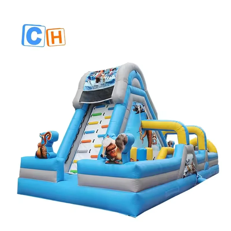 Commercieel Opblaasbaar Springkasteel voor Volwassenen en Kinderen met Obstakelbaan Opblaasbare Droge Glijbaan Bounce House Combo te Koop