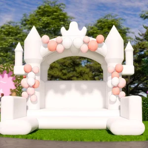 Kastil Bouncy Putih Komersial untuk Dewasa dan Anak-anak, Rumah Lompat Putih untuk Pernikahan
