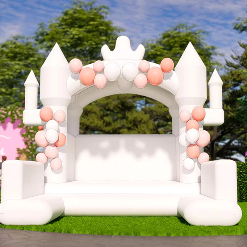 Lâu đài bouncy trắng cho người lớn và trẻ em, nhà nhảy trắng cho đám cưới