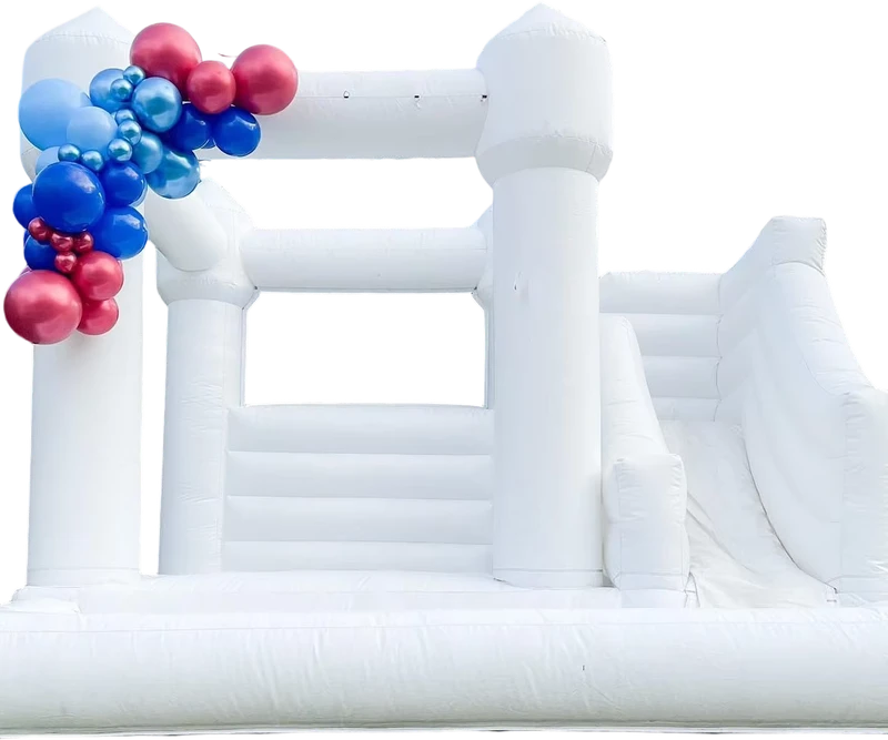 Château gonflable de mariage entièrement blanc, château rebondissant gonflable