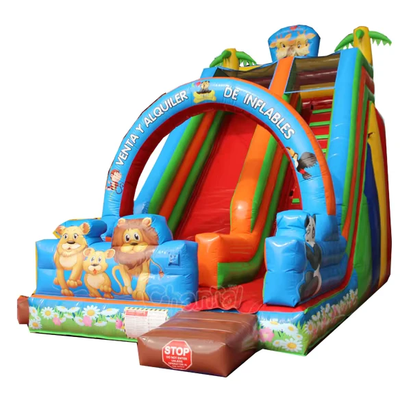 Castello Gonfiabile per Bambini con Scivolo Doppio e Salto