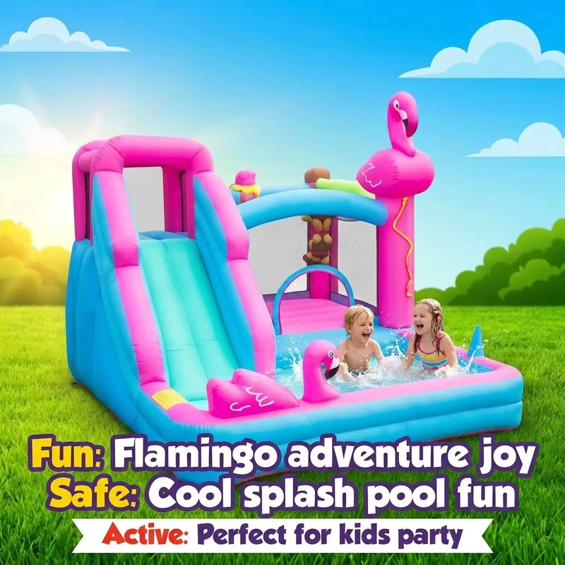 Maison de saut gonflable sur le thème des animaux, écologique, avec toboggan et piscine éclaboussante, château de saut pour enfants