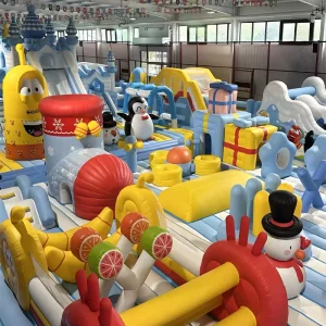 Parque de atracciones inflable comercial, juegos inflables de castillo para alquiler, interior y exterior