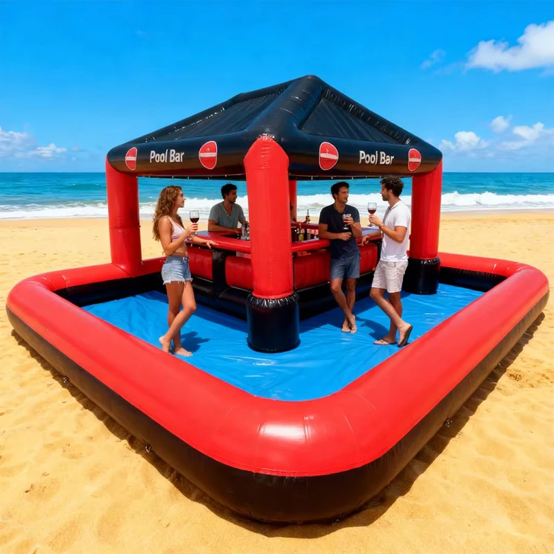 Commercial Backyard Large Platform Party Floating Water Sofa Swimming Pub Inflatable Pool Bar for Adult