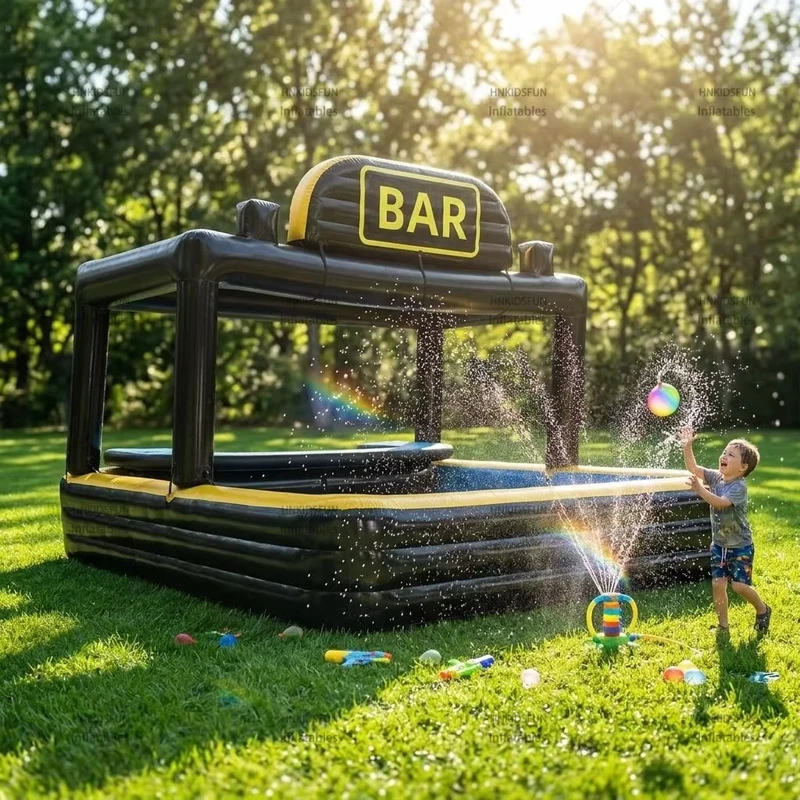 โซฟาลอยน้ำสำหรับปาร์ตี้ขนาดใหญ่ในสวนหลังบ้าน บาร์น้ำ Inflatable สำหรับผู้ใหญ่