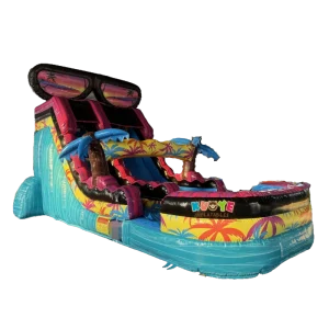 Commercial Beach Large Outdoor Double Lane Water Slides Inflatable for Adults Water Slides for Kids