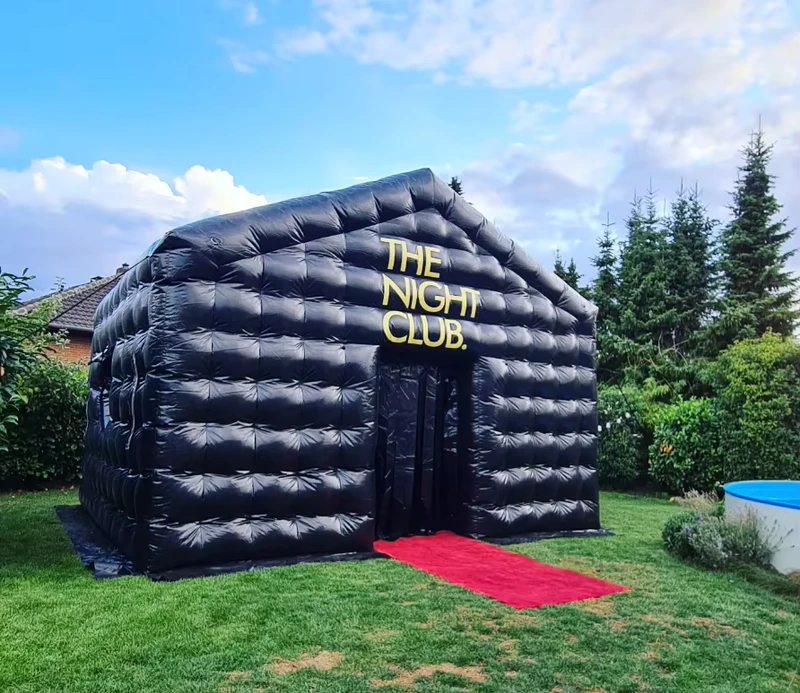 Commercial Black Portable LED Disco Lighting Mobile Night Club Tent Inflatable Cube Party Tent Inflatable Nightclub