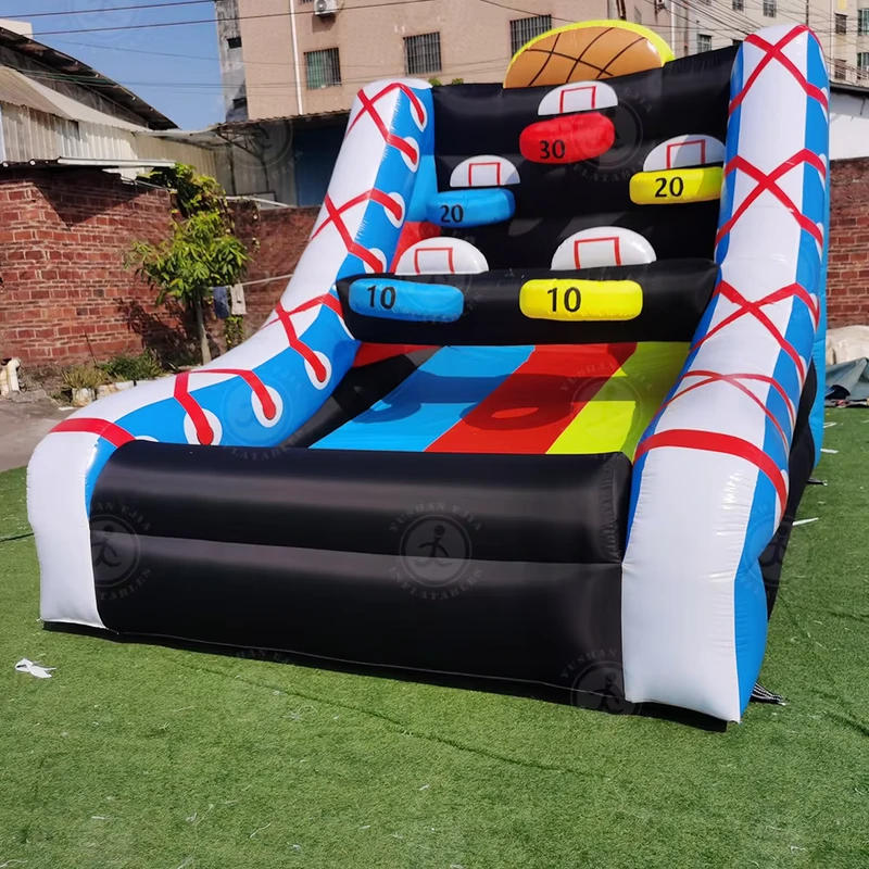 Commerciële Blazer Eenvoudig Instellen U Ideale Opblaasbare Basketbal Hoepel Shot Opblaasbaar Feest Basketbalspel Met 5 Hoepels
