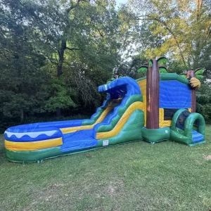 Rumah Lompat Inflatable Kastil Bouncy Inflatable, Kombinasi Rumah Lompat Inflatable, Kastil Lompat dengan Seluncuran Basah Kering untuk Dijual