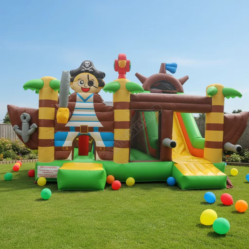 Коммерческий надувной домик, надувной замок, надувной пиратский корабль на продажу