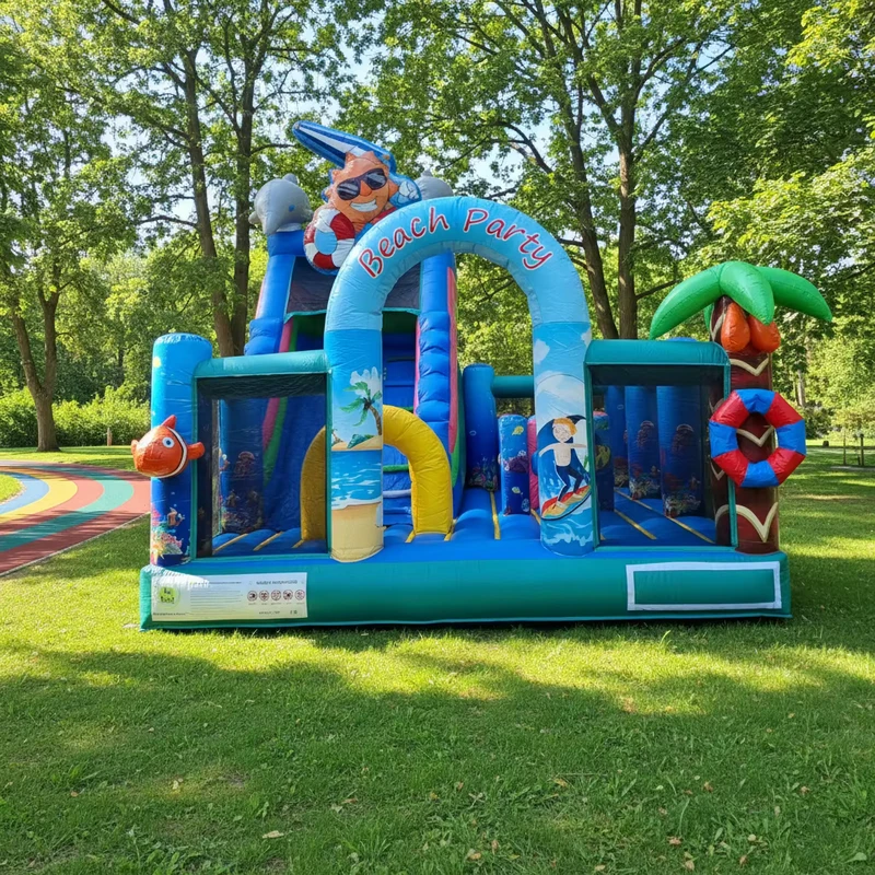 Commerciële Springkasteel Glijbaan Combinatie Opblaasbare Bouncer Spring Playground Kasteel CE Gecertificeerd 3 Jaar Garantie Max Capaciteit 500