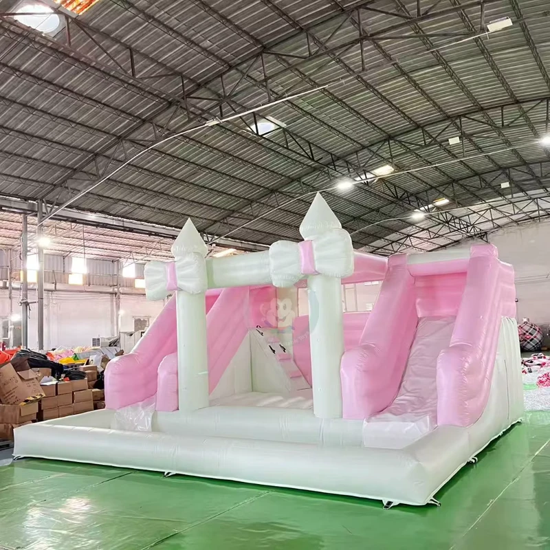 Castillo inflable comercial con tobogán de PVC, casa de rebote inflable para niños