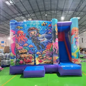 Commercial Bouncer Slide Combo Inflatable Bouncy Candy Jumping Castle