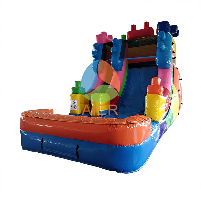 Kommerzieller Block aufblasbare Wasserrutsche, schweres PVC mit Kletterleiter, schnelle Montage für Garten-Event-Party-Vermietung