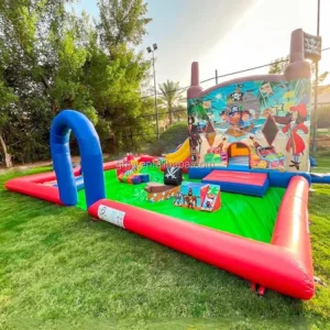 Commercial Cartoon Inflatable Bouncy Castle Bounce House with Big Pool Outdoor