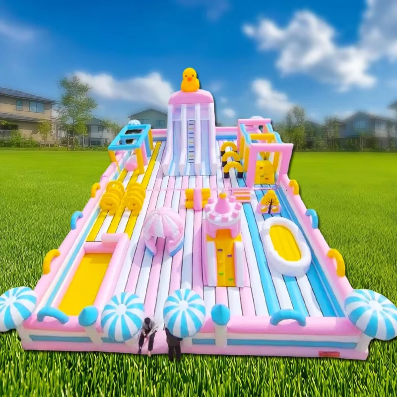 Escorrega e Castelo Inflável Comercial de Cartoon para Festas de Crianças - Material PVC - Capacidade de 40 a 42