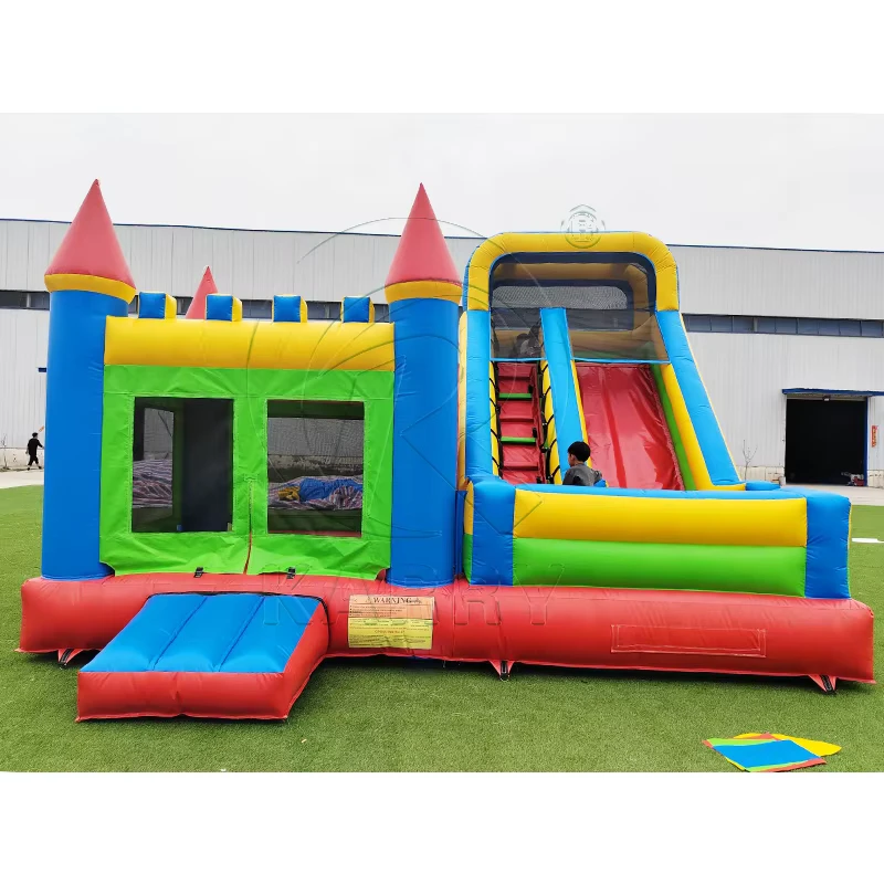 Castelo Temático Inflável Comercial com Escorrega, Grande Parque Infantil Inflável Combo para Aluguer de Festas e Eventos