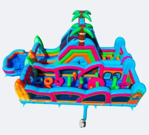 Commercial Climbing Wall Colorful Multiple Combinations Inflatable Obstacle Course Water Slide Dry Slide for Kids