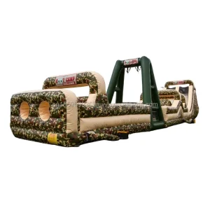 Commercial Custom Camouflage Inflatable Obstacle Course Competition Court