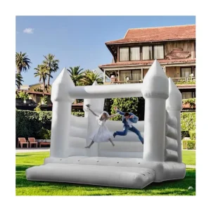 Commercial Custom White Inflatable Wedding Bounce Castle CE Certification 0.55mm Thick PVC Material Easy Setup for Party Events