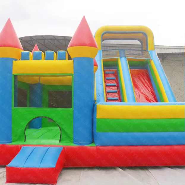 Château gonflable commercial personnalisable, certification CE, garantie de 3 ans, matériau PVC de 0,9 mm, capacité de 100-500 kg