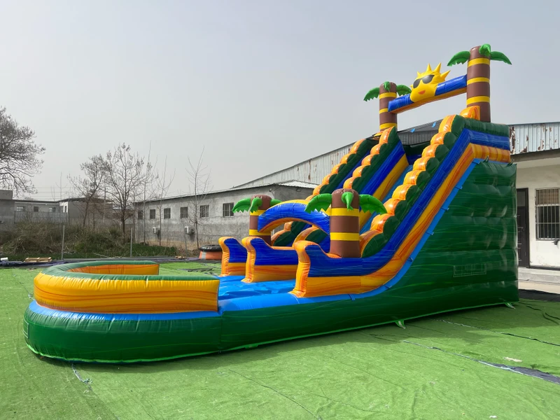 Toboggan Gonflable Personnalisable Commercial Avec Piscine, Grand, PVC, Utilisation Extérieure, Location Pour Adultes