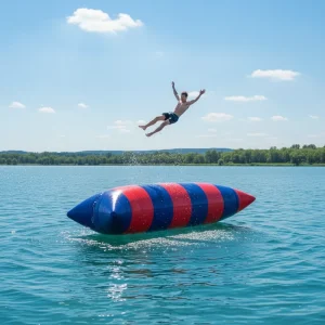 ของเล่นน้ำแบบเป่าลม PVC แบบกำหนดเองสำหรับการกีฬา: บลอบกระโดดน้ำ