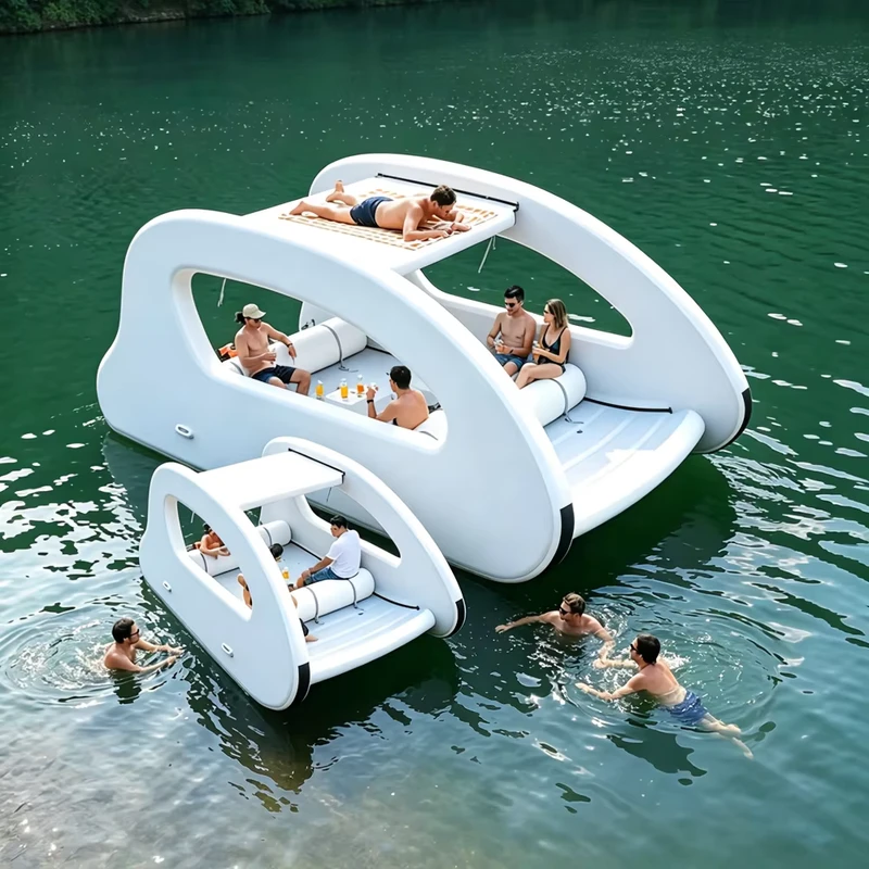 Yacht Gonfiabile Commerciale DWF con Motore a Getto, Barca Gonfiabile Portatile per Tour Costieri