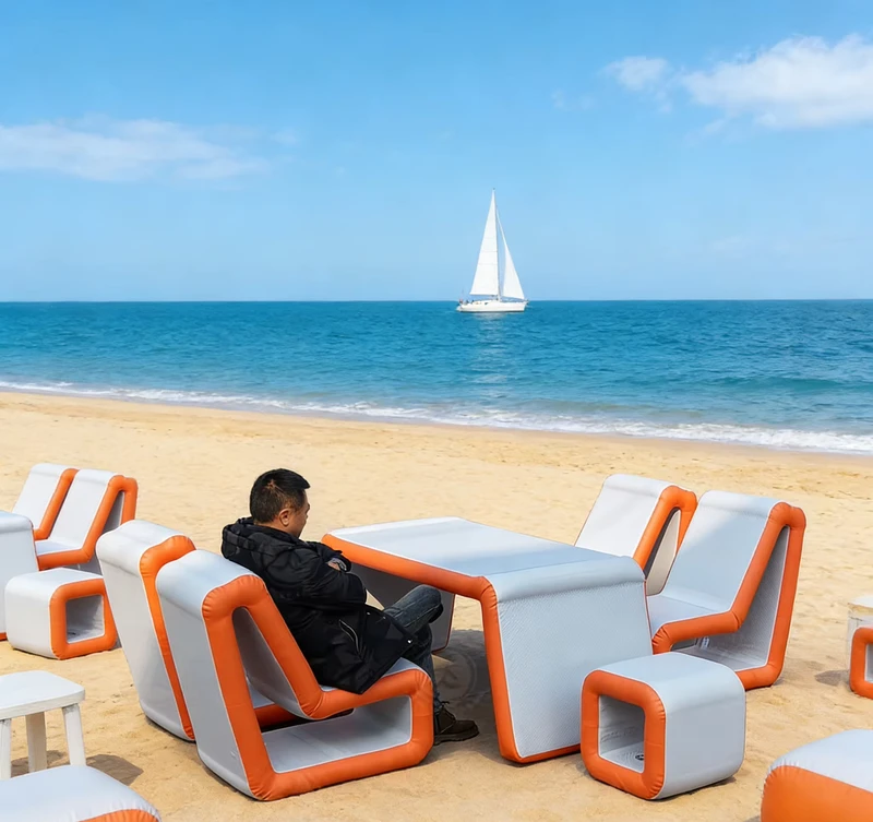 Muebles Inflables Nuevas Llegadas de Grado Comercial DWF, Muebles Inflables para Playa, al Aire Libre para Camping y Fiestas
