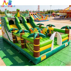 Commercial Dinosaur Inflatable Water Slide Bounce Combo Outdoor Playground Inflatable Castle For Kids Parties Amusement Parks