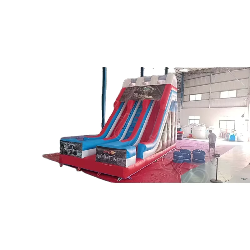 Commercial Double Lane PVC Inflatable Water Slide with Theme for Indoor Outdoor & Home Use Easy Setup