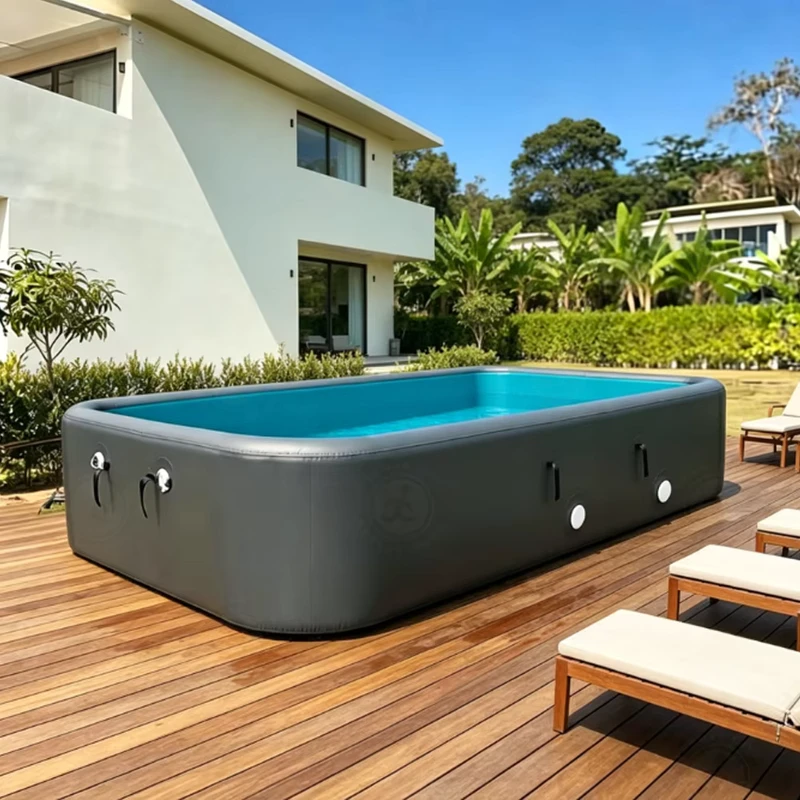 Commercial Drop Stitch Giant Inflatable Swimming Pool with Sand Filter and Pump Portable Deep PVC for Adults Kids Outdoor