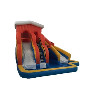 Commercial Dry Wet Slide for Children Large Water Slide Combo with Pool and Hoop Goal