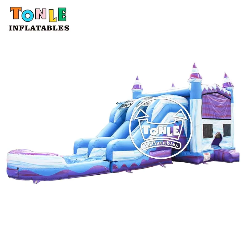 Kommerzielles Doppelbahn Hüpfhaus Wasser-Rutsche Aufblasbarer Bouncer mit Abnehmbarer Pool