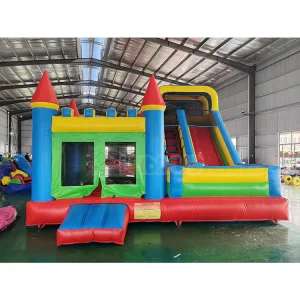 Commercial Dual Lanes Wet PVC Bounce House Combo Kids Jumping Bouncer Party Inflatable Bouncy Castle Combo with Slide