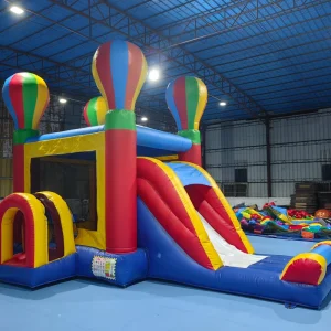 Commercial Eco Friendly Inflatable Bouncer Combo Jumping Castle Hot Air Balloon Rainbow Bounce House Bouncy Castle Slide 12