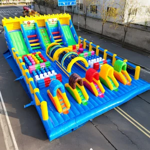 Commercial Eco Friendly Inflatable Park Combo Slide Jumping Castle 1000kg Capacity for 25 Children Outdoor Amusement Park