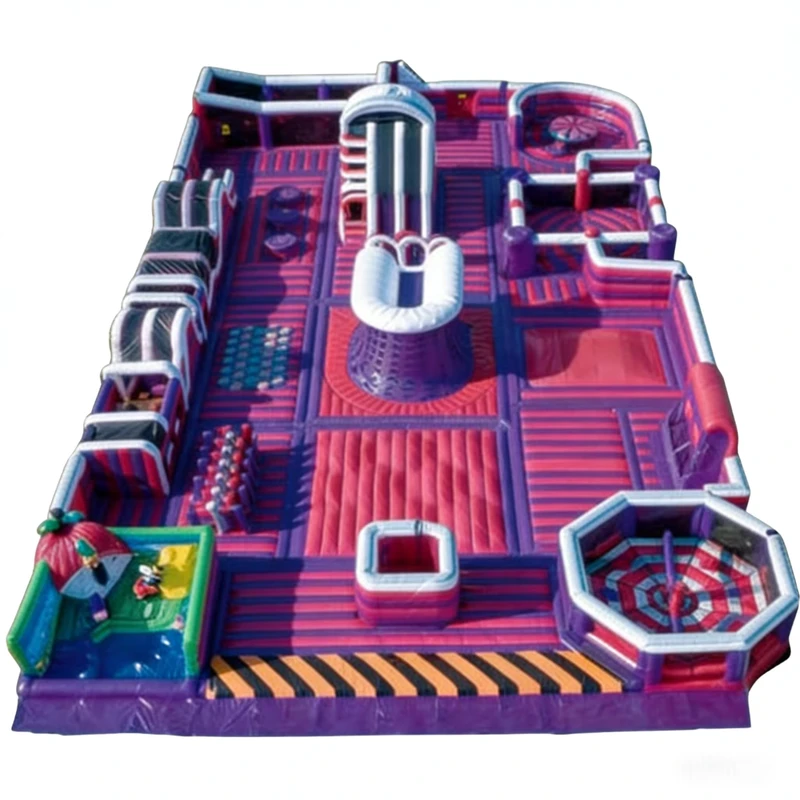 Commercial Eco Friendly PVC Inflatable Obstacle Course Bounce House for Large Adults Challenge Game Playground Custom Colors