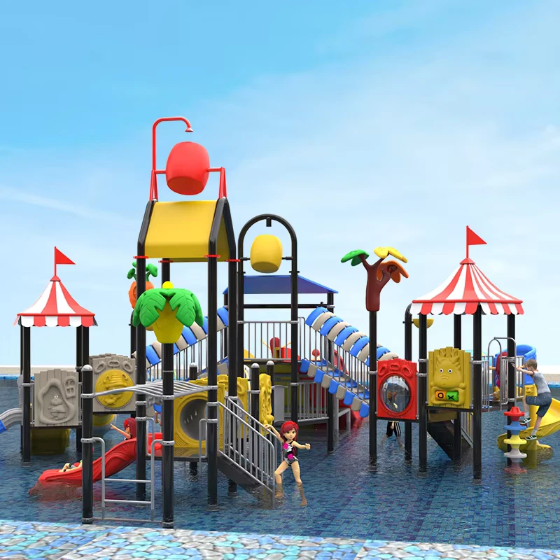 Harga Pabrik Komersial Peralatan Permainan Air Fiberglass Baja Kayu untuk Taman Set Permainan untuk Taman Air Tematik Tipping
