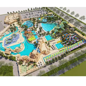Conception de parc aquatique en fibre de verre commercial pour projets d'hôtels de villégiature