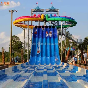 Tobogán de fibra de vidrio comercial para hotel resort y parque acuático
