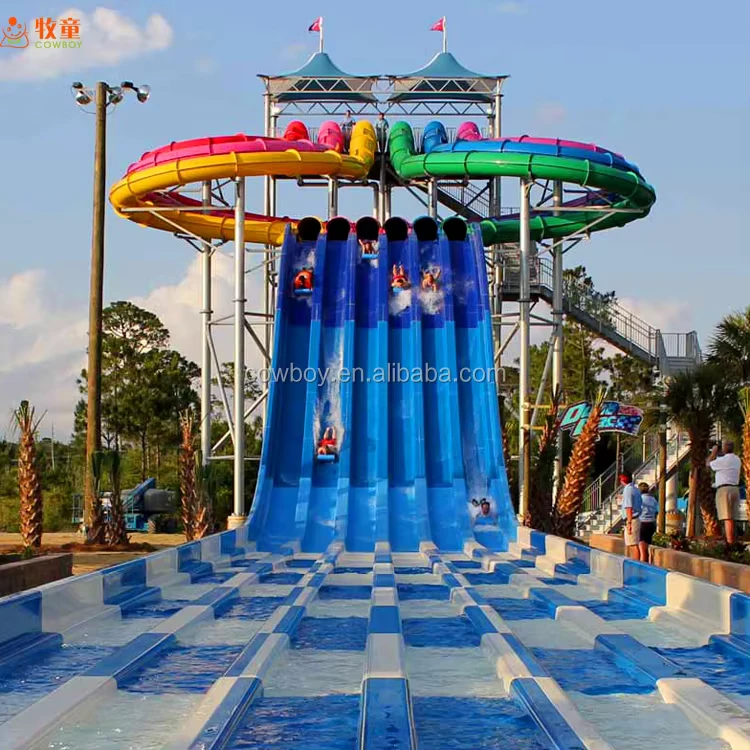 Tobogán de fibra de vidrio comercial para hotel resort y parque acuático